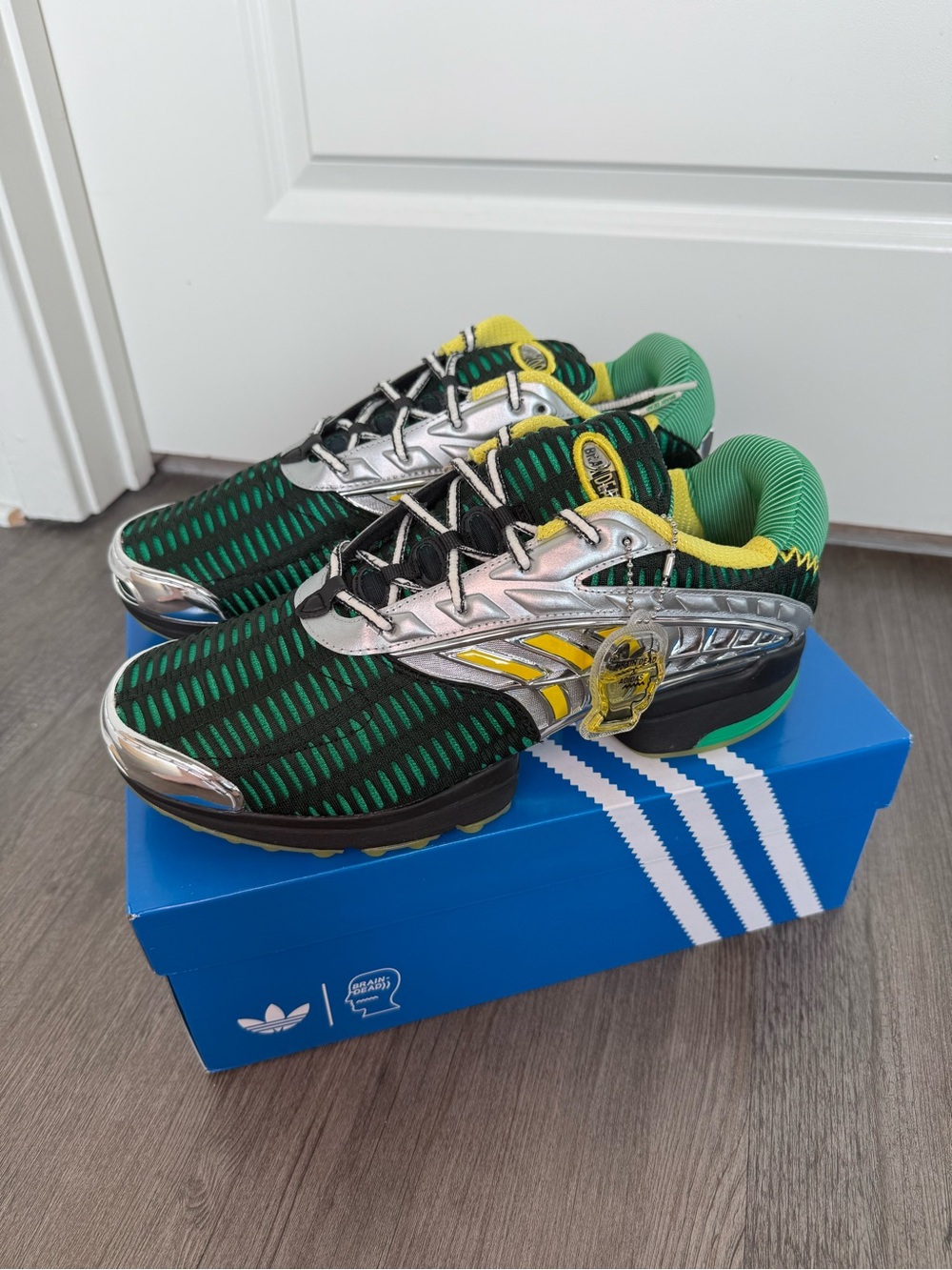 Brain Dead x adidas Climacool 2 Green Metallic Silver Sneaker Men’s Size 10 NWT!